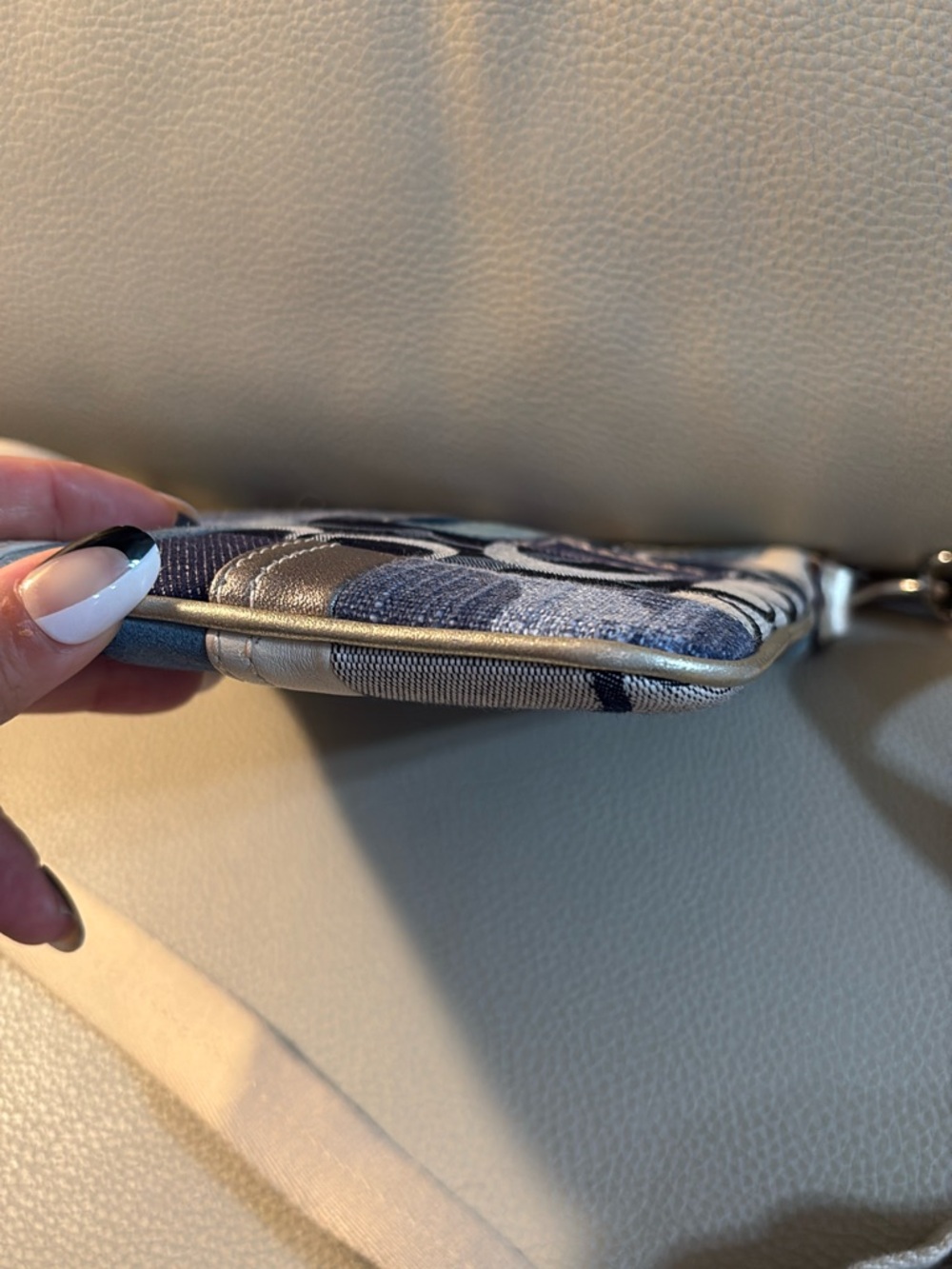Coach Patchwork Crossbody Bag in Navy denim and Cream - Picture 7 of 8